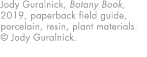 Jody Guralnick, Botany Book, 2019, paperback field guide, porcelain, resin, plant materials    Jody Guralnick 